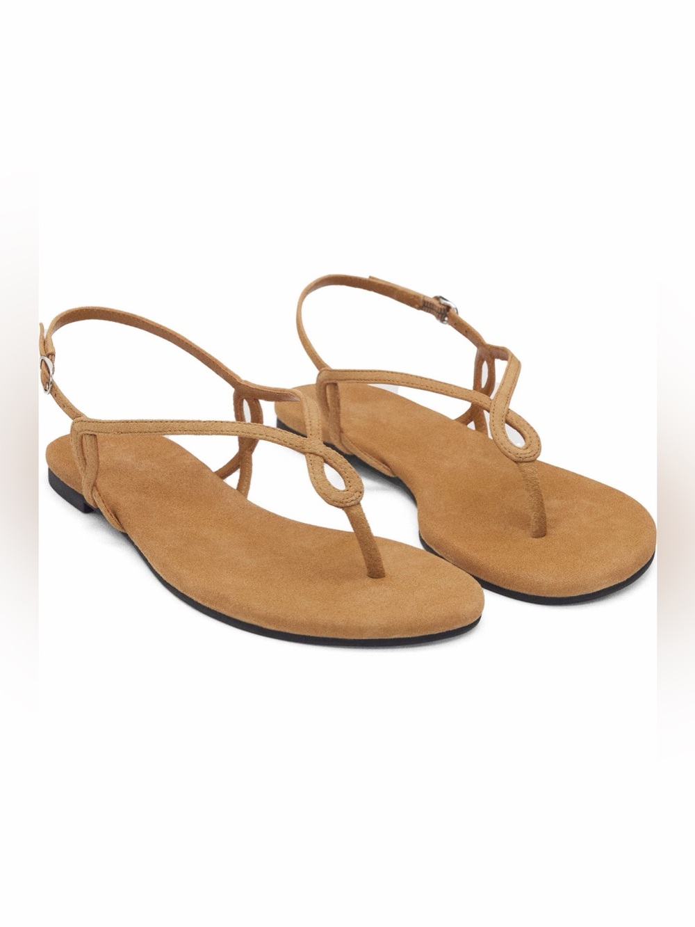 Luna Flat Sandal Reformation Size 9 Tan Suede